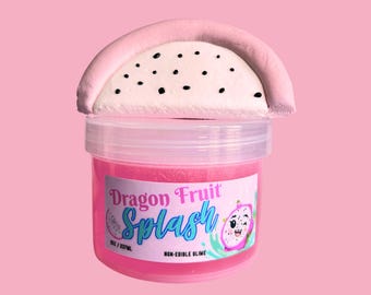 Dragon Fruit Clear Slime, Scented Tropical Sensory Toy (8oz)