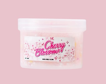 Clear Crunchy Slime with Bingsu Beads, Cherry Blossom Slime, Scented Slime for Kids, ASMR Slime, Sensory Toy Gift 8oz
