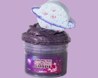 Galactic Space Grape Slime, Metallic Clear Scented Slime (8oz)