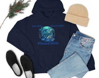 Pisces Zodiac Galactyca Unisex Heavy Blend Hooded Sweatshirt