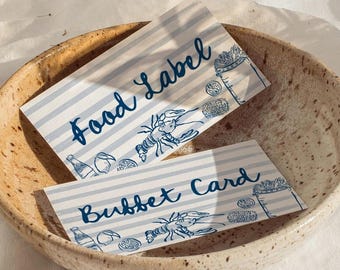 Editable Crawfish Boil Food Card, Buffet Card, Editable Place Card, Place Card for Summer Boil Party, Color Editable, Canva Template