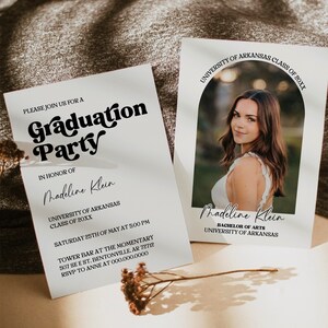 Graduation Arch Photo Invitation Template | College Graduation | Graduation Announcement | Graduation Invite | CANVA Instant Download