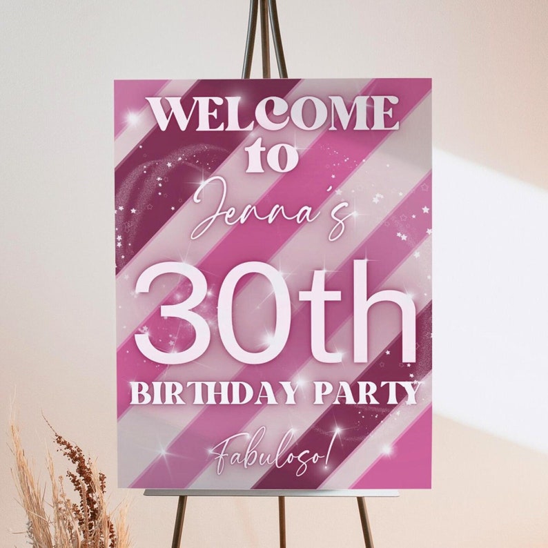30 Flirty & Thriving Welcome Sign 30th Birthday Welcome Sign Template ...