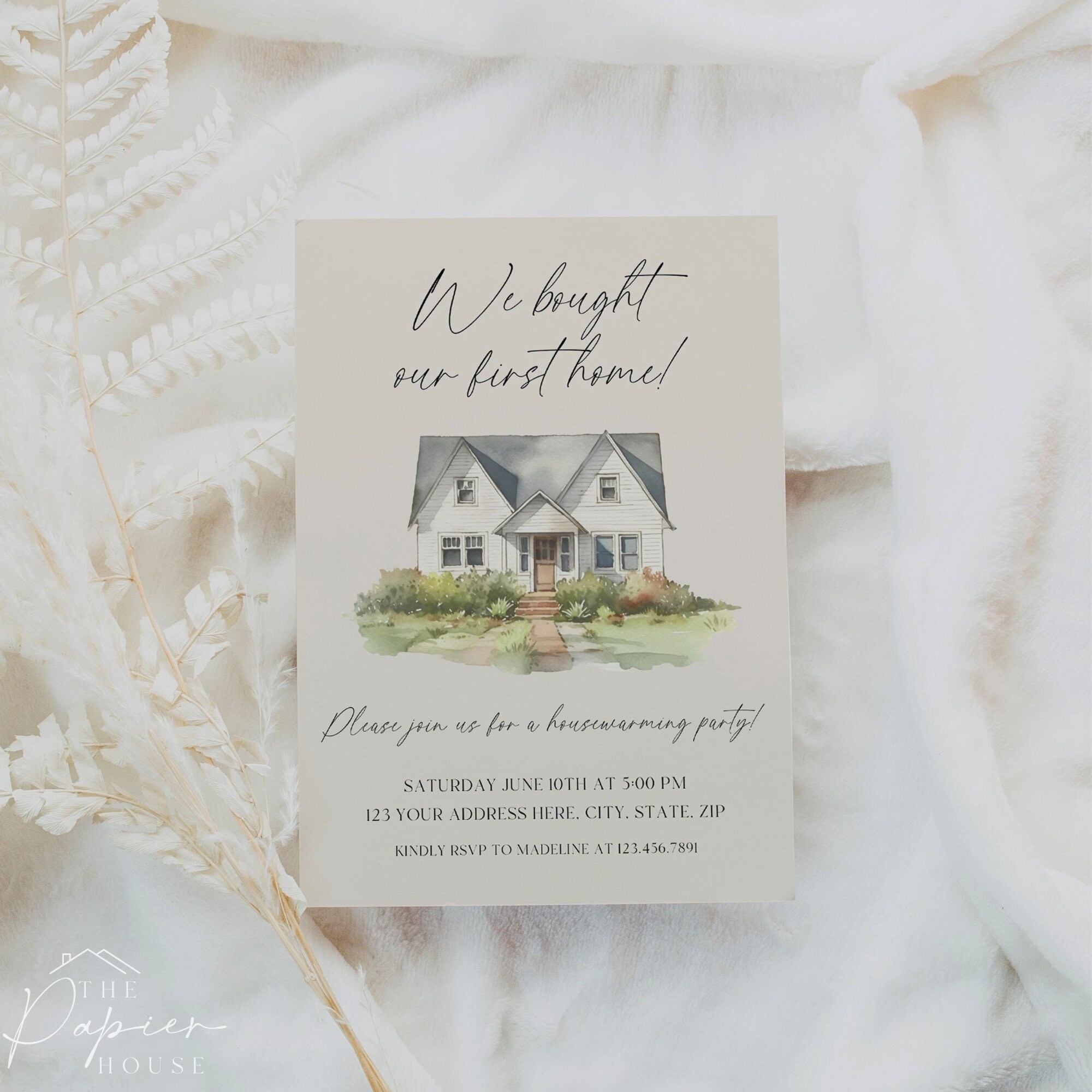Editable Housewarming Party Invitation Template Minimal Housewarming ...