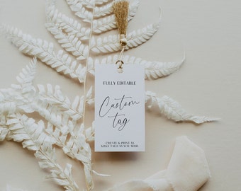 Editable Tags Instant Download Template | 100% Editable | Calligraphy | Wedding Tag | Bridal Shower Tag | Favor Tag | Minimalist Tag | CANVA