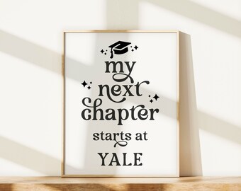 My Next Chapter Stars At Graduation Sign | Editable Graduation Sign Printable | Retro Boho Grad Sign | Minimal Sign | Digital CANVA Template