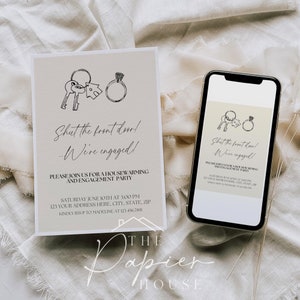 Bearbeitbare Housewarming & Verlobungsparty Einladung | Verlobung Einladung Vorlage | Neues Zuhause Invite Printable | Digitaler Download | CANVA
