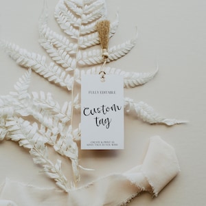 Editable Tags Instant Download Template | 100% Editable | Calligraphy | Wedding Tag | Bridal Shower Tag | Favor Tag | Minimalist Tag | CANVA
