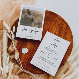 Minimalist Wedding Invitation Template | Editable Minimalist Wedding Invite | Modern Wedding Invite | Photo Wedding Invitation | Canva
