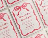 Merry Little Girls Night Christmas Invitation | Holiday Girls Night In Party Invite | Christmas Sleepover | Hand Drawn | Canva Template