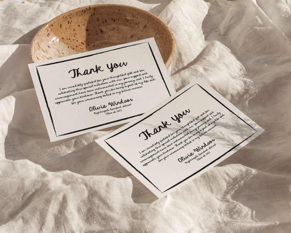 Hand Drawn Graduation Thank You Card | Grad Thank You Note | Modern Thank  You | Minimalist Thank You | Color Editable | Canva Template - Etsy Israel