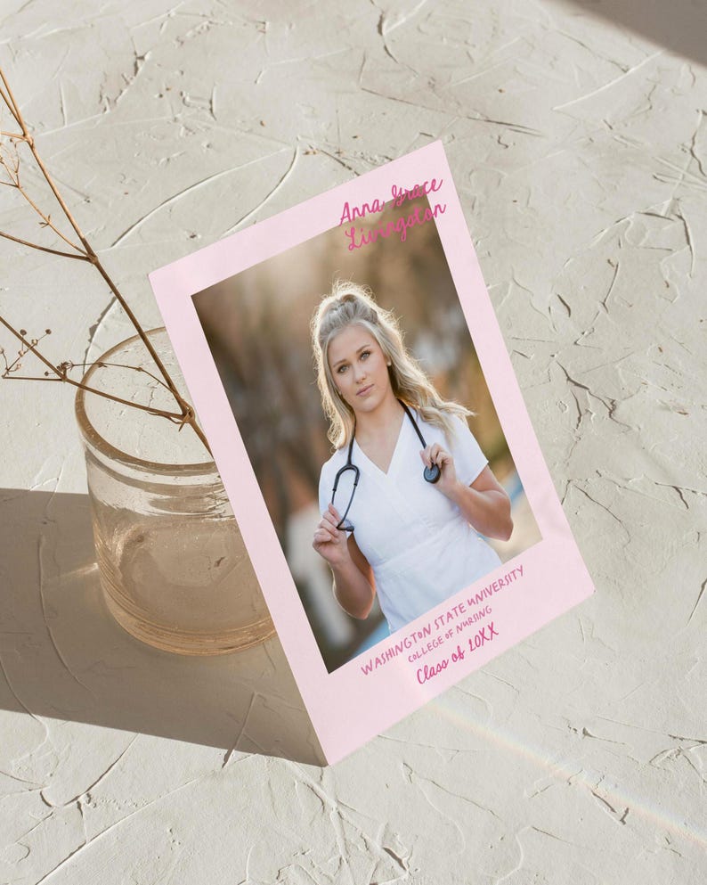 Nurse Graduation Invitation Editable Template BSN Nursing School