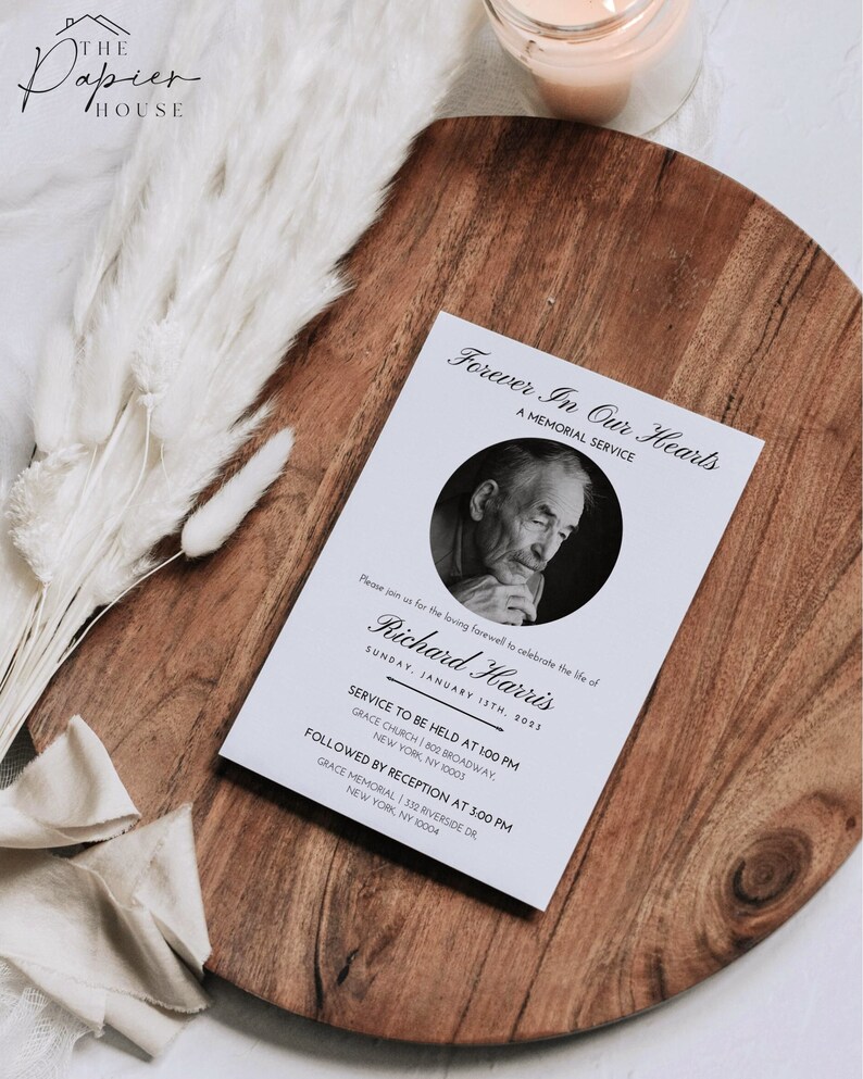 Funeral Announcement Template Editable Template Elegant - Etsy