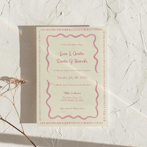 La Dolce Vow Whimsical Wedding Invitation | Summer Italian Wedding Invite | Quirky Watercolor | Canva Template