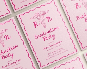 Nurse Graduation Invitation Editable Template | BSN Nursing School Graduation Announcement | Photo Grad Invite | 100% Color Editable | CANVA