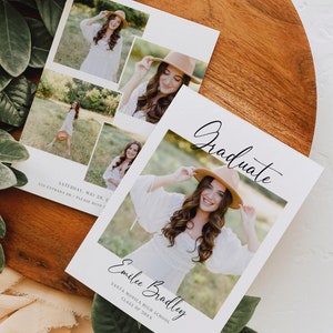 Minimalist Graduation Invitation Template | Graduation Party Announcement Template | Graduation Invite Template | Photo Canva Template