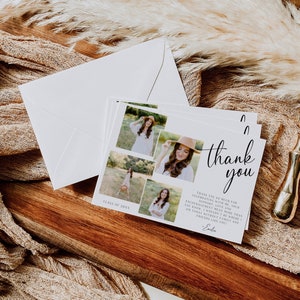 Graduation Thank You Card Template | Grad Thank You Card | Minimalist Thank You Card | Instant Download | Editable Template | Canva Template