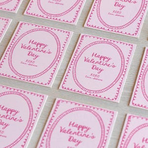 Cornice scarabocchiata disegnata a mano per San Valentino / Modello di biglietto di San Valentino / Biglietto di San Valentino stravagante / Biglietto modificabile a colori / Biglietto stampabile