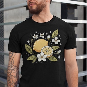 Cytryna Kwiatowy PNG - Uroczy Cytrusowy Owoc Clipart na Letnie Rzemiosło i Botaniczny Wystrój - Akwarela Cytryna Ilustracja Koszulka Projekt Do Wydrukowania