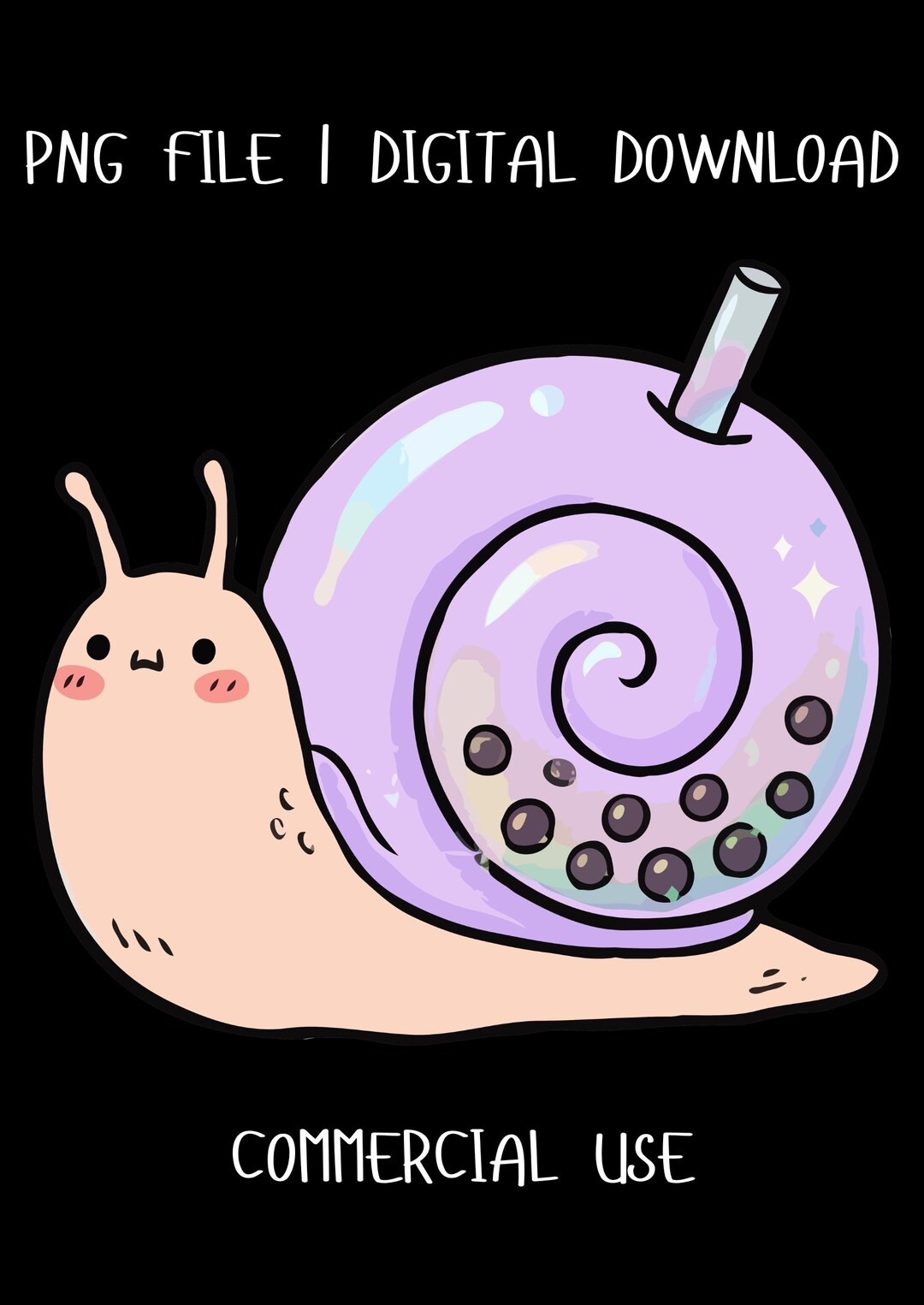 Shell Chibi Boba Tea Snail PNG, Kawaii Snail Clipart, Bubble Tea Shell Illustration ...