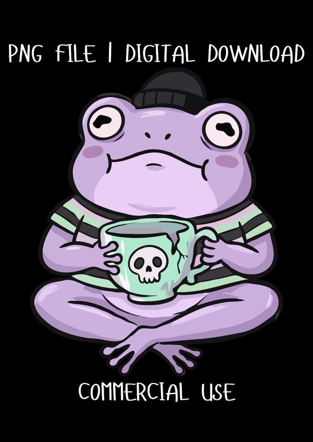 Pastel Goth Frog PNG, Lavender Toad Clipart, Creepy Cute Illustration ...