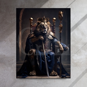 Lion Wall Art Decor | DIGITAL DOWNLOAD | Printable Wall Art