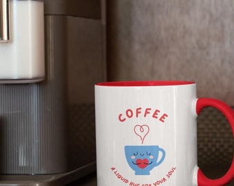 Koffiemok: 'Liquid Hug for Your Soul': inspirerende keramische mok