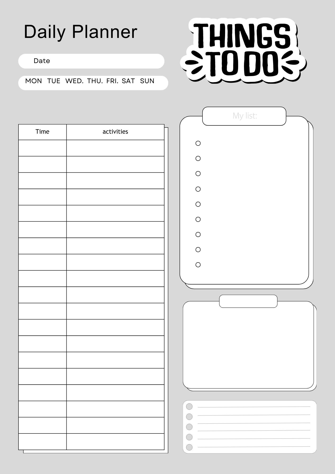 Daily Planner PDF: Printable To-do List Organizer (A4) - Etsy