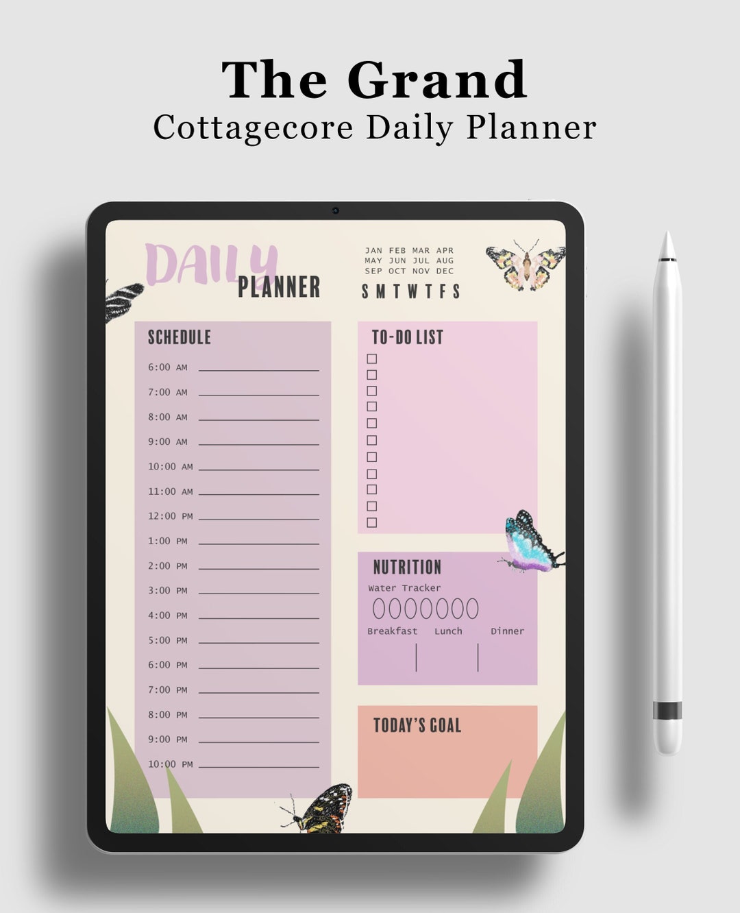 Cute Digital Printable Journal Cottage Core Theme Daily Planner To-do ...