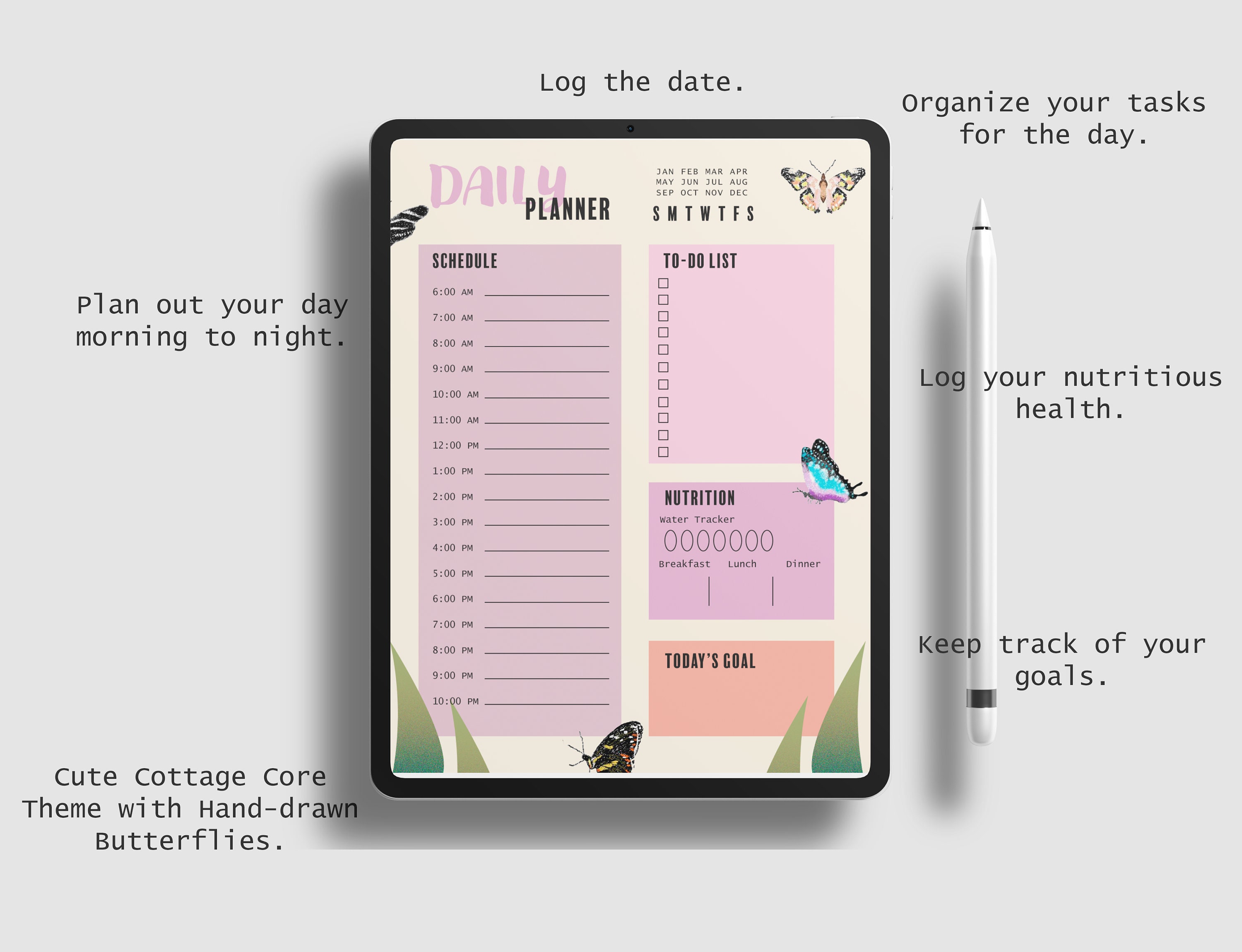 Cute Digital Printable Journal Cottage Core Theme Daily Planner To-do ...