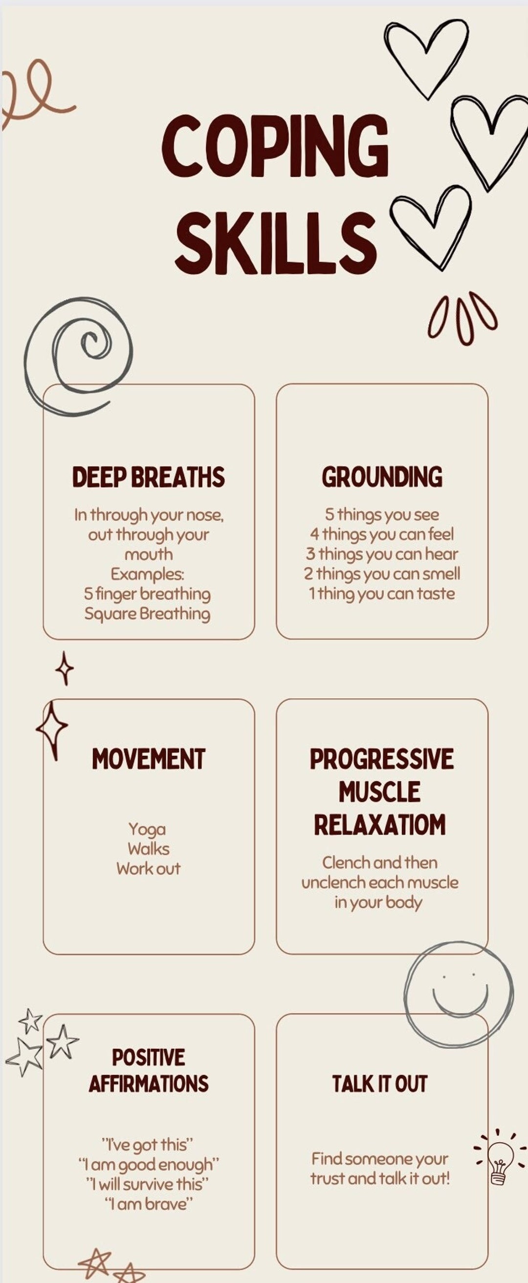Coping Skills Graphic Cream - Etsy
