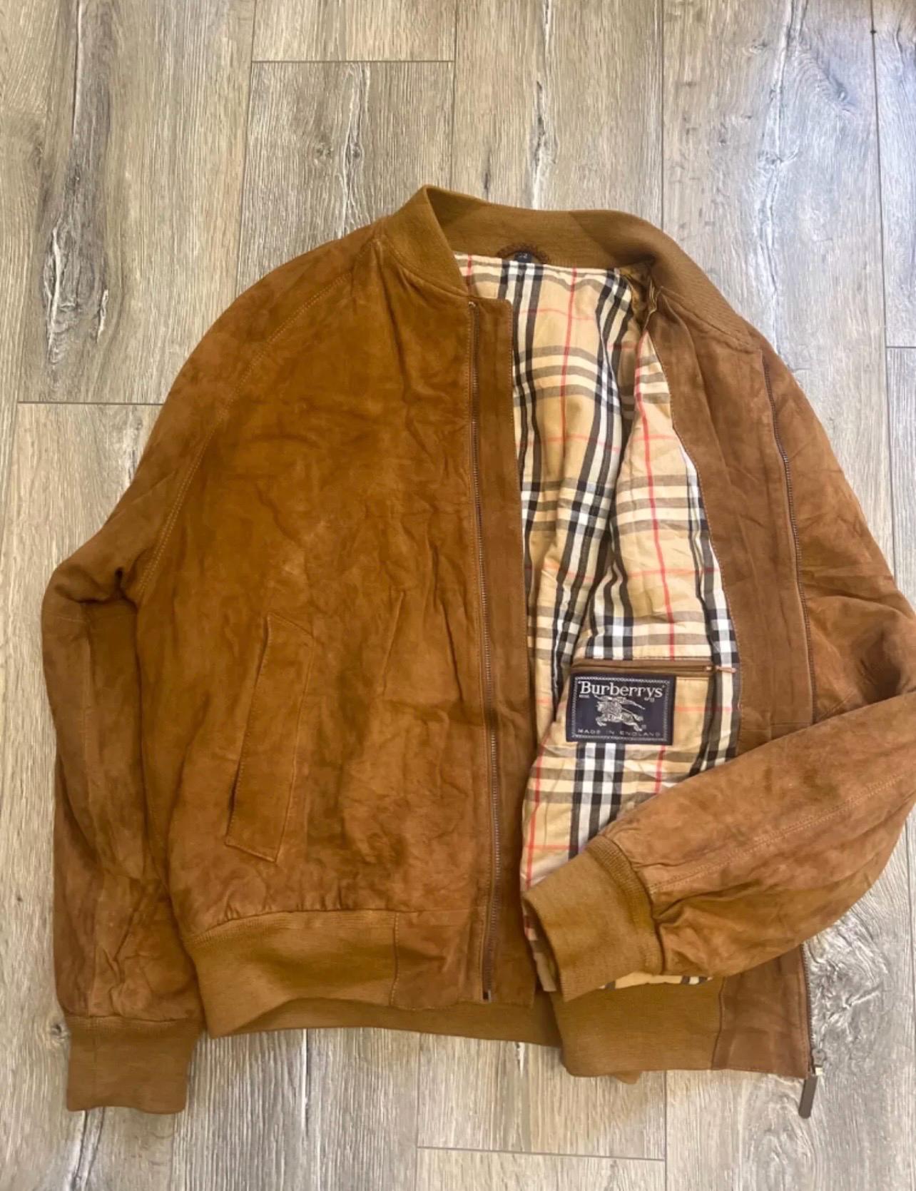 Vintage Burberry Leather Jacket Men's - Etsy
