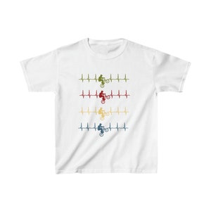 BMX Heartbeat T-Shirt, Boy&#39;s Gift, BMX Bike Shirt, Cycling Tee, Gift for BMXers