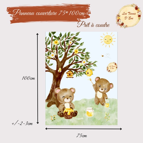 Panneau couverture Pré commande / winini/winnie l'ourson/ plaid/ coupon couture/ coton