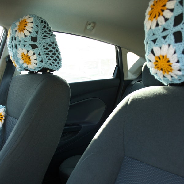 Crochet Car Headrest Cover Pattern Etsy