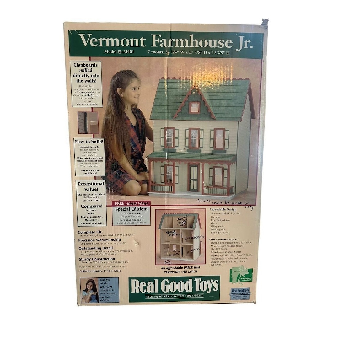Wooden Dollhouse Kit Real Good Toys Vermont Farmhouse Jr Etsy