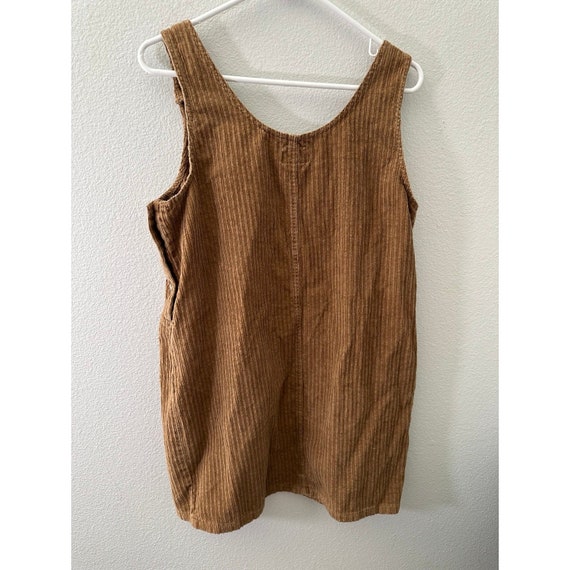 Vintage 90s Sostanza Brown Corduroy Overall Dress… - image 6