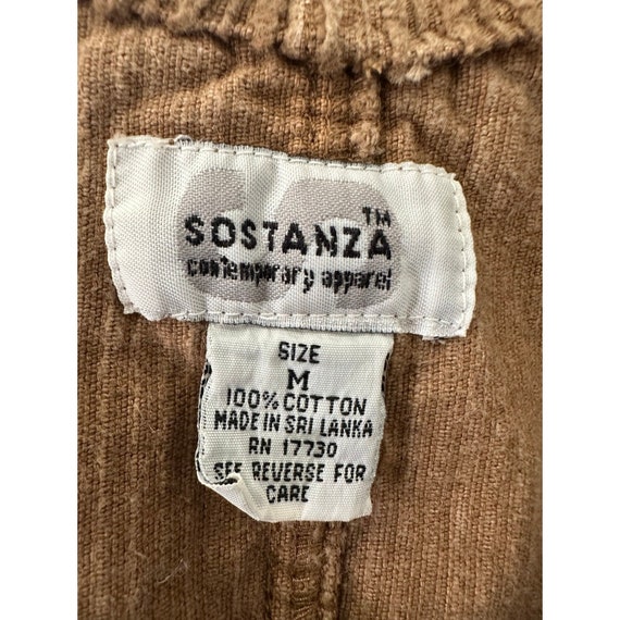 Vintage 90s Sostanza Brown Corduroy Overall Dress… - image 5