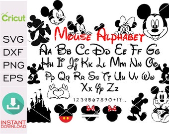 Mickeyy Mouse SVG Bundle, Disneyy Font and clipart Svg , Png, Pdf, Digital file Download
