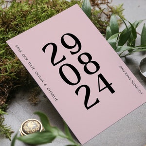 MODERN Save the Date Template Pink, Printable Save the Date, Editable, Instant Download, DIY, Templett, #wedding