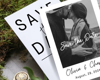 Double-Sided MODERN Photo Save the Date Template, Downloadable, Printable Save the Date, Editable, Instant Download, DIY, Templett, #wedding
