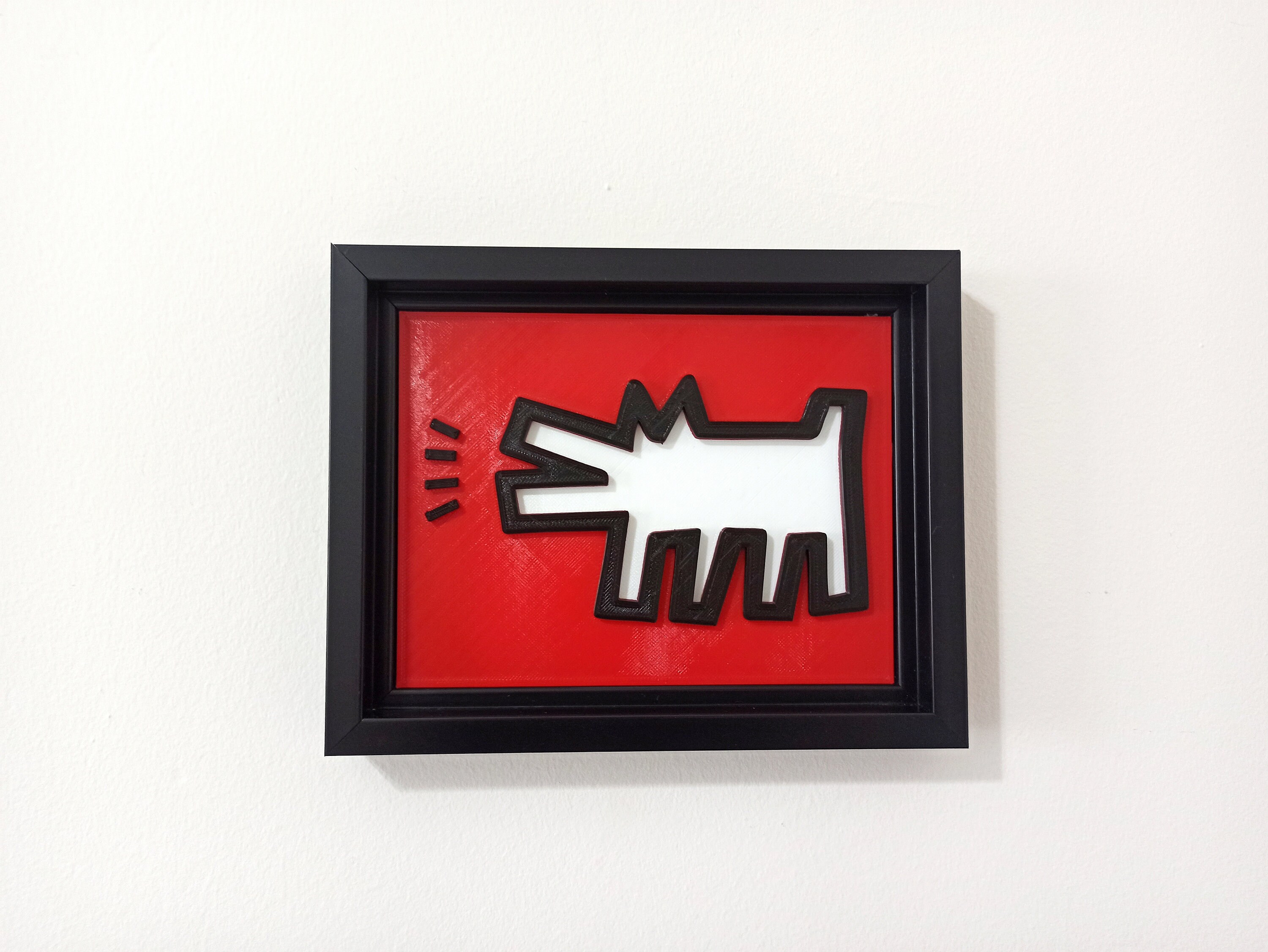 Keith Haring Barking Dog, 3D Printed, Home Decor, Keith Frame Table