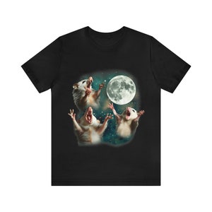 Three Possum Moon | 3 Opossum Funny Weird Cursed Meme T-Shirt