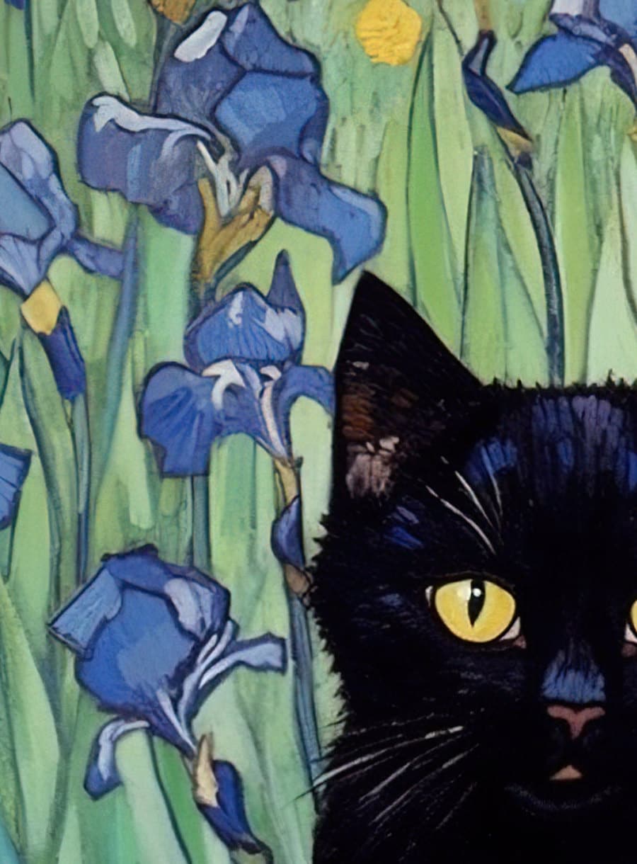 Vincent Van Gogh's Irises Cat Print Van Gogh Cat Poster - Etsy Australia