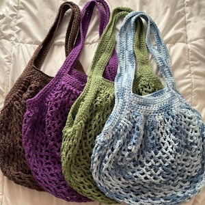 Patrón de bolsa de mercado con punto de arco de crochet