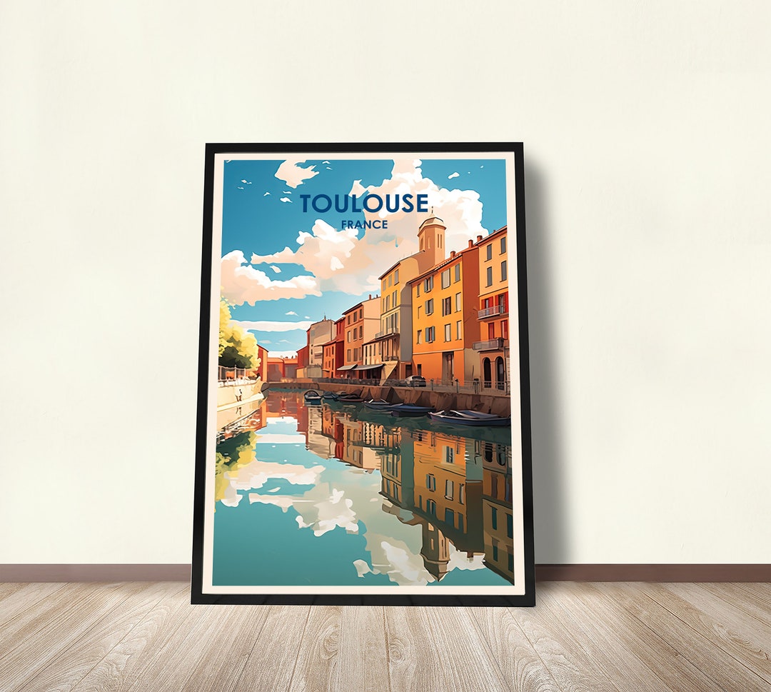 Toulouse Travel Poster France Poster Toulouse Poster Etsy