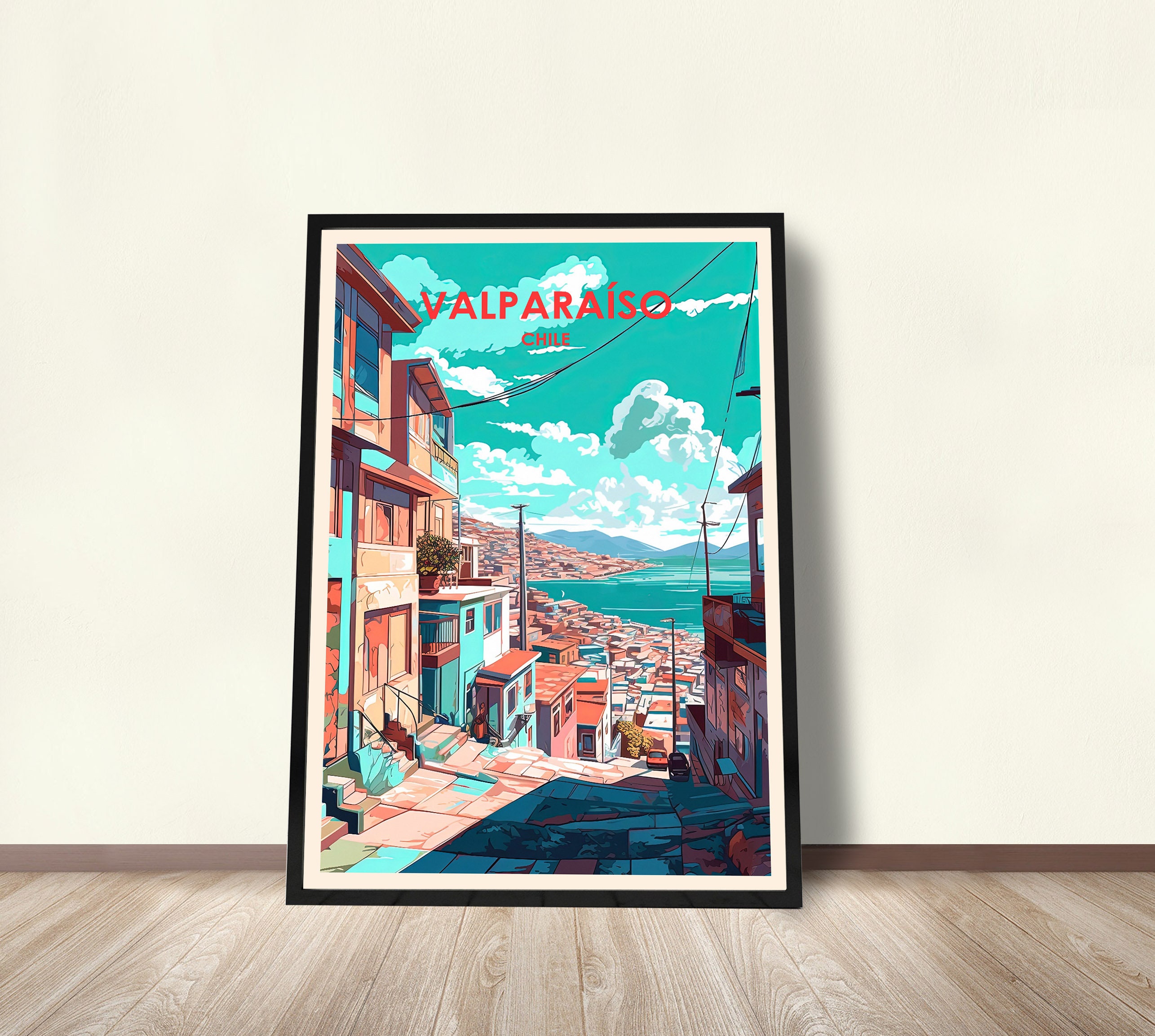 Valparaiso Poster Chile Poster Valparaiso Print Valparaiso Etsy