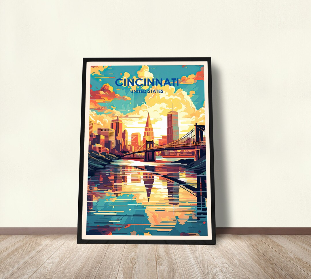 Cincinnati Poster Cincinnati Print Cincinnati Wall Art Etsy