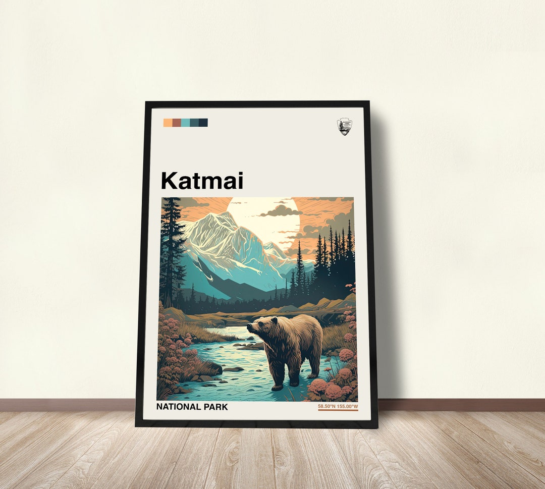 Katmai National Park Poster Katmai Poster Katmai Print Etsy