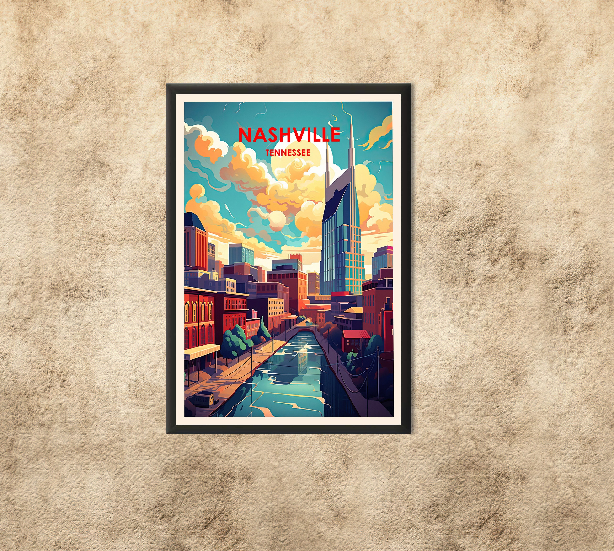 Nashville Poster Tennessee Poster Nashville Print Nashville Etsy